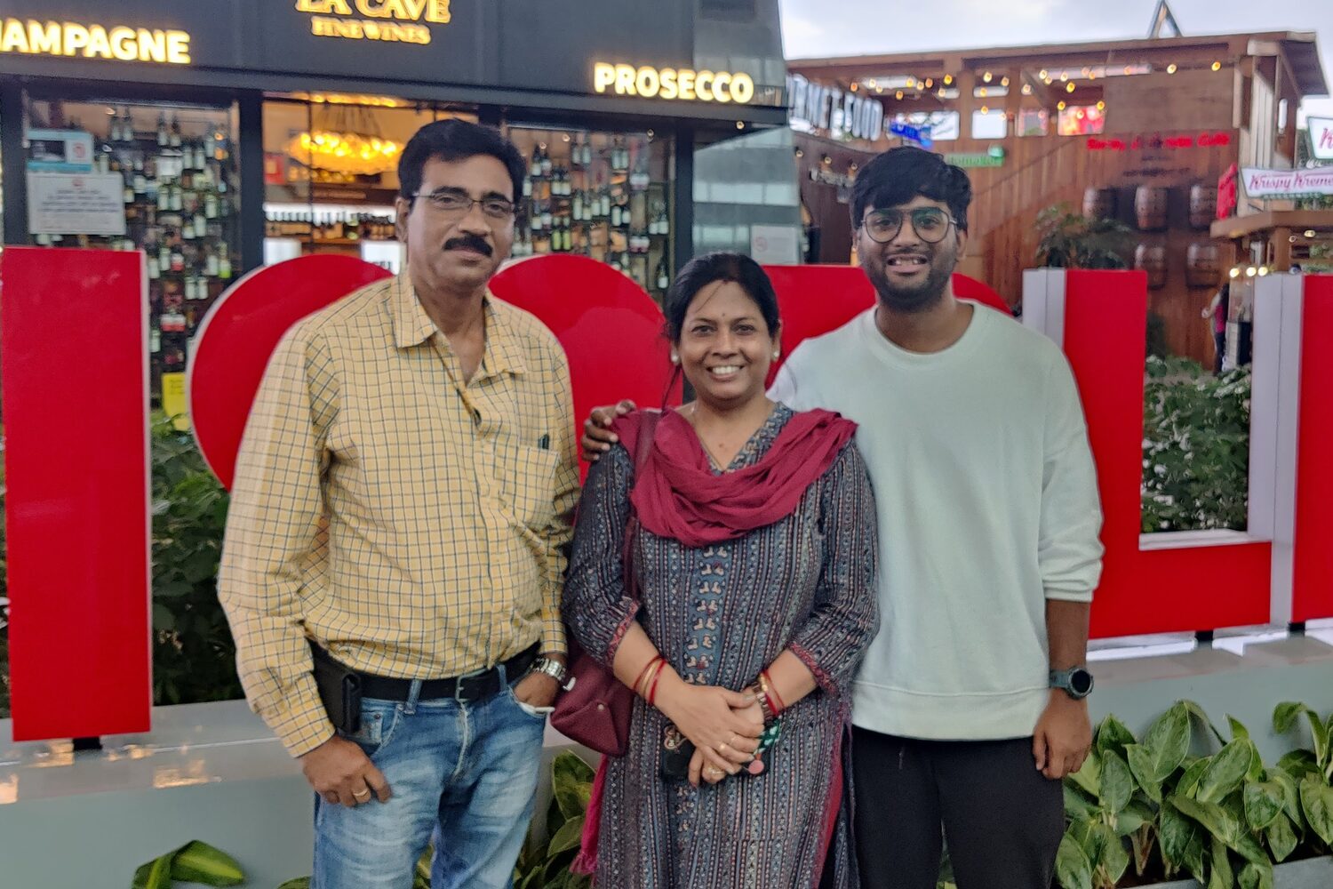 My parents and me at Bengaluru airport